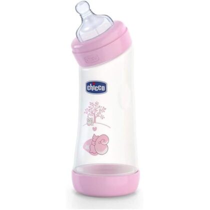 Chicco First Angled Well-Being Bottle 0m+ Pink (250ml) - Μπιμπερό με Κλίση