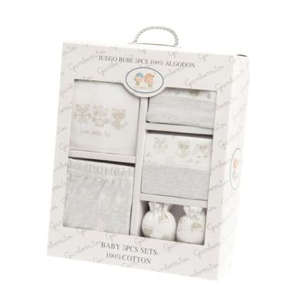 Gamberritos Σετ Νεογέννητου 5 τμχ Winter Owls Grey