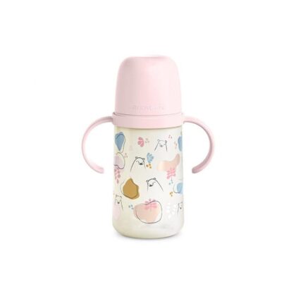 Suavinex Μπουκάλι Εκπαιδευτικό με λαβές 270ml +6μ BEAR pink
