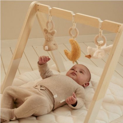 Little Dutch Σετ Βρεφικό Γυμναστήριο Newborn Naturals & Υφασμάτινο στρώμα δραστηριοτήτων Baby Bunny