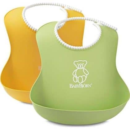 BabyBjorn Σαλιάρες Soft Bib Πράσινο - Κίτρινο, Σετ 2 τεμαχίων