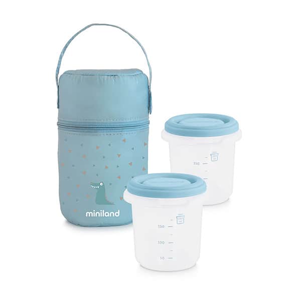 Miniland Pack 2 Go Hermisized ισοθερμική θήκη με δύο αεροστεγή δοχεία των 250ml Μπλε