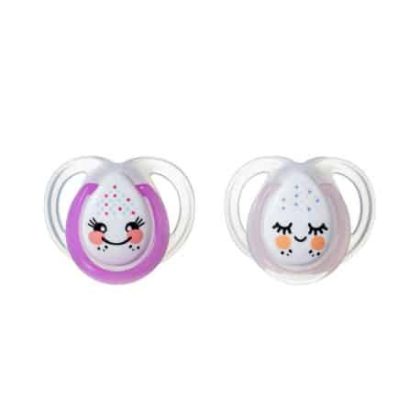 Tommee Tippee Πιπίλες Σιλικόνης 2 τμχ Night Time 0-6m