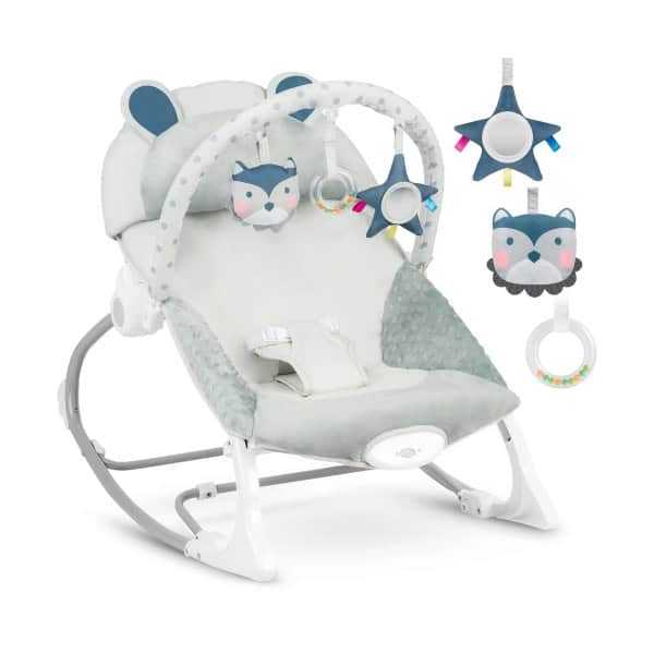 Ricokids Relax μωρού κούνια Γκρι-Μπεζ με παιχνίδια και δόνηση