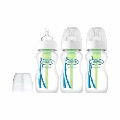 Dr. Brown's Natural Flow® Options+™ Πλαστικό Μπιμπερό Με Φαρδύ Λαιμό 270ml. 3 τεμ.
