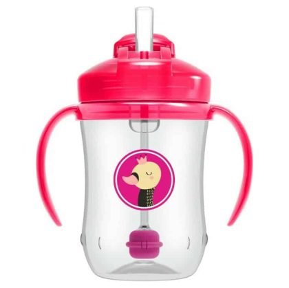 Dr Brown's Κύπελλο με εύπλαστο καπάκι PINK 270ml