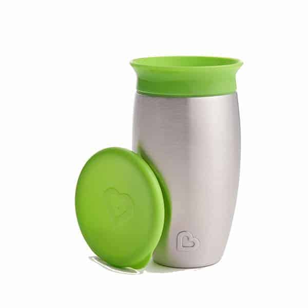 Munchkin Miracle Stainless Cup 296ml Ανοξείδωτο Ισοθερμικό Κύπελλο 12m+Green