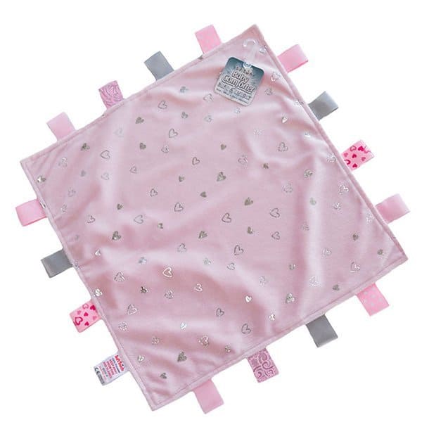 Soft Touch Πανάκι Παρηγοριάς Pink Silver Hearts
