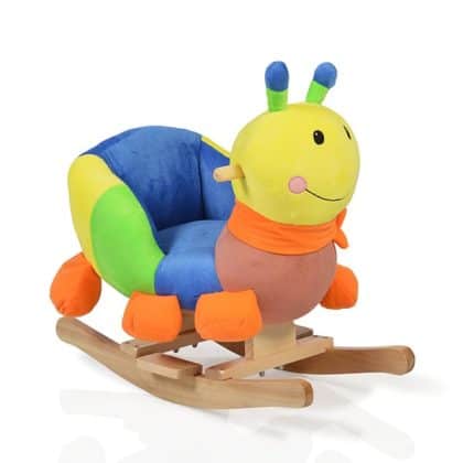 Moni Caterpillar Κουνιστό Ζωάκι με Ήχους και Ξύλινη βάση