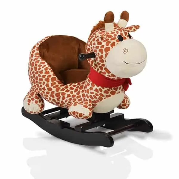 Moni Giraffe Κουνιστό Ζωάκι Καμηλοπάρδαλη με Ήχους και Ξύλινη βάση