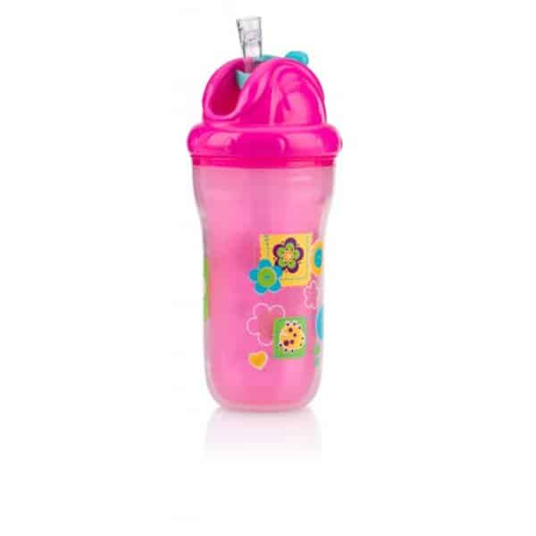 Nuby Κύπελλο Θερμός με Καλαμάκι 270ml Flowers