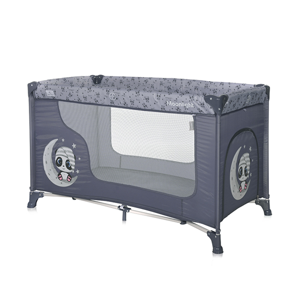 Lorelli Παρκοκρέβατο Moonlight 1 Layer Grey Pandas
