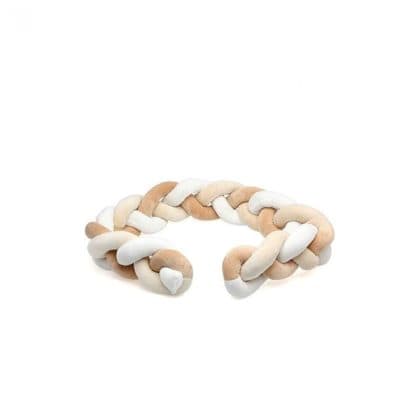 Kiokids Πάντα πλεξούδα κρεβατιού Beige Cream 150cm