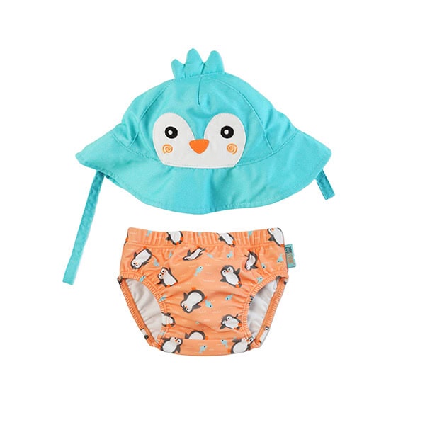 Zoocchini Σετ Μαγιό και Καπέλο UPF50+ Parker The Penguin 6-12m