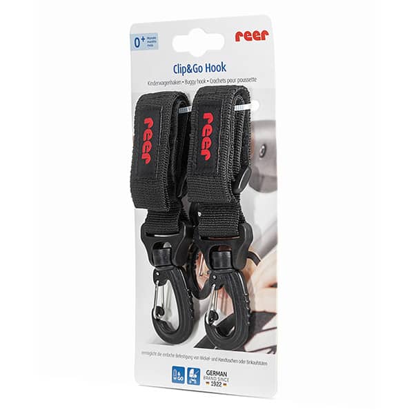 Reer Clip and Go Κλιπ Κρέμασης Τσαντας Αλλαξιερας Στο Καροτσι 2τμχ