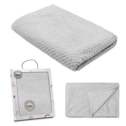 Interbaby Υπεραπαλή Κουβέρτα Αγκαλιάς & Λίκνου Popcorn Grey 80x110
