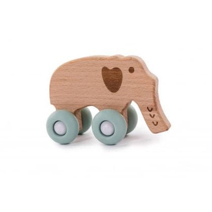 BoJungle Ξύλινο Παιχνίδι B-Woody Elephant on Wheels Blue B910200