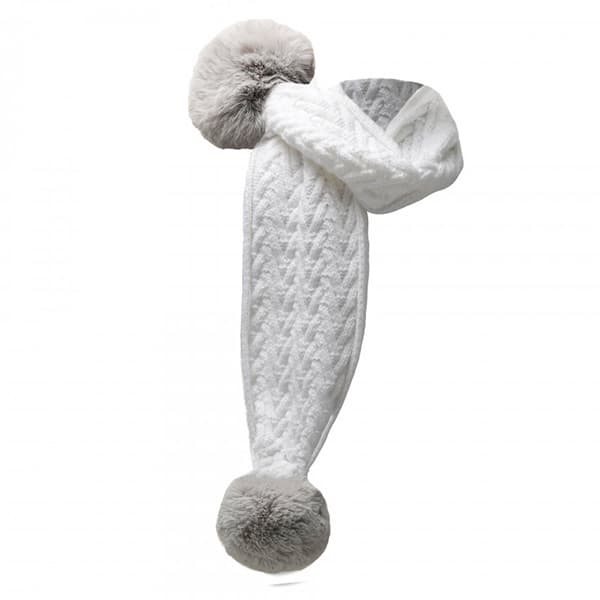 Soft Touch Βρεφικό Κασκόλ Pom Pom White
