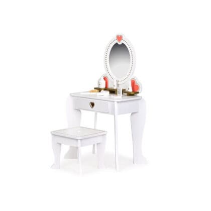 Ecotoys Παιδικό Ξύλινο Μπουντουάρ με Καθρέπτη και Σκαμπό 50 x 33 x 92.5 cm Ecotoys W08H102B