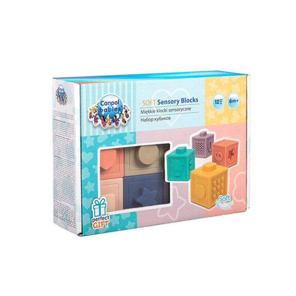 Canpol Babies Sensory Blocks Μαλακοί Εκπαιδευτικοί Κύβοι 12τμχ 6m+