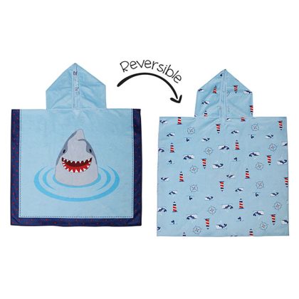 Flapjackkids Πόντσο Διπλής Όψης UPF50+ Shark/Nautical