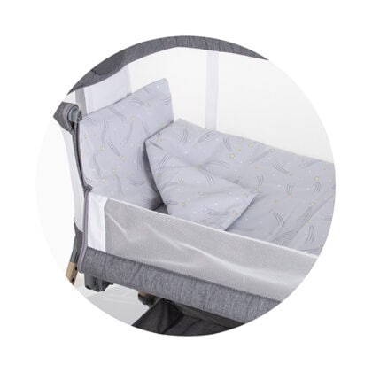 Chipolino Bedding Set Σετ προίκας για Λίκνο 4 τεμάχια Grey Falling Star
