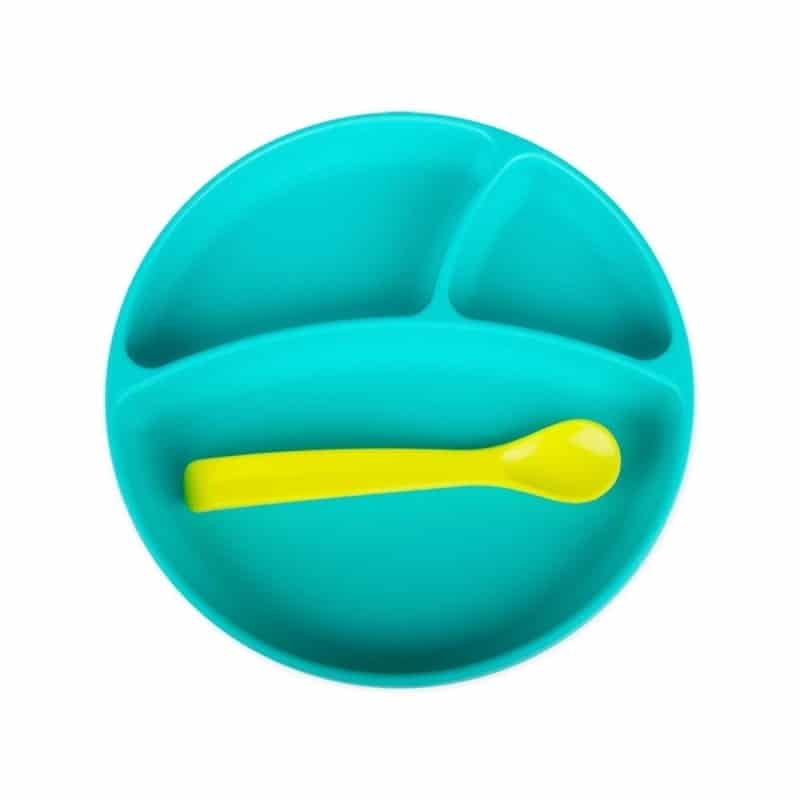bbluv Πιάτο με κουταλάκι σιλικόνης Miam Aqua