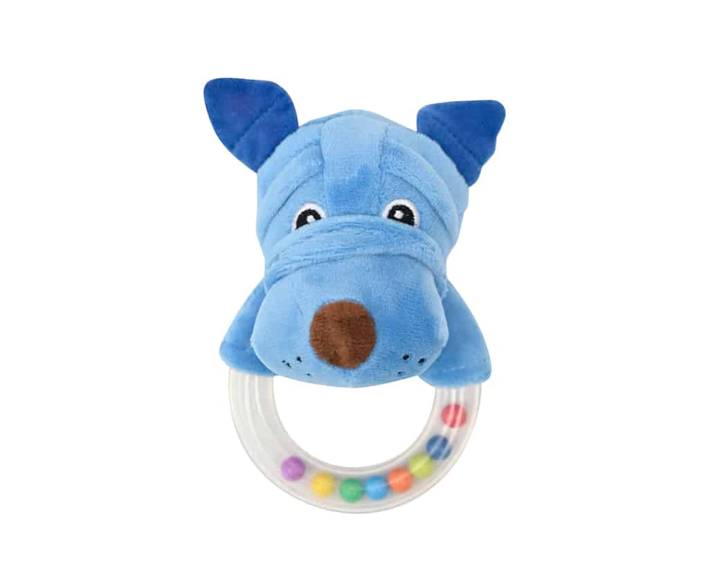 Lorelli Κουδουνίστρα με Λούτρινο Ζωάκι Rattle Ring Dog Blue