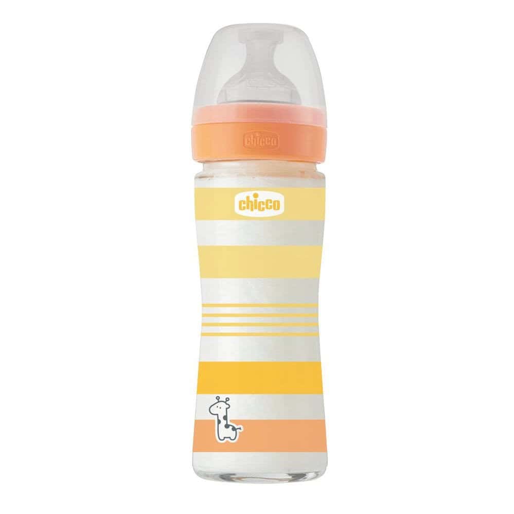 Chicco Μπιμπερό Γυάλινο Well Being 0m+ 240ml Σιλικόνης Unisex