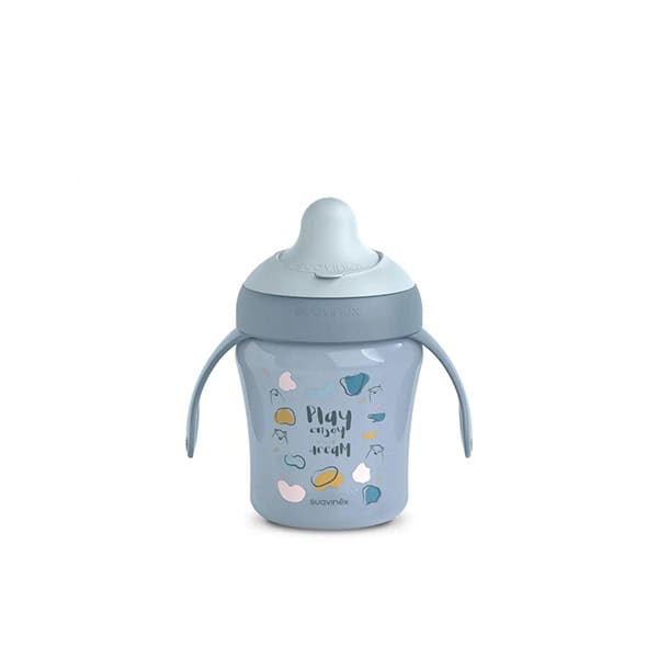 Suavinex Ποτήρι Εκπαιδευτικό με λαβές 200ml +6μ BEAR Blue
