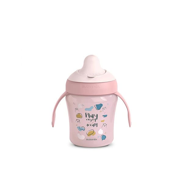 Suavinex Ποτήρι Εκπαιδευτικό με λαβές 200ml +6μ BEAR Pink