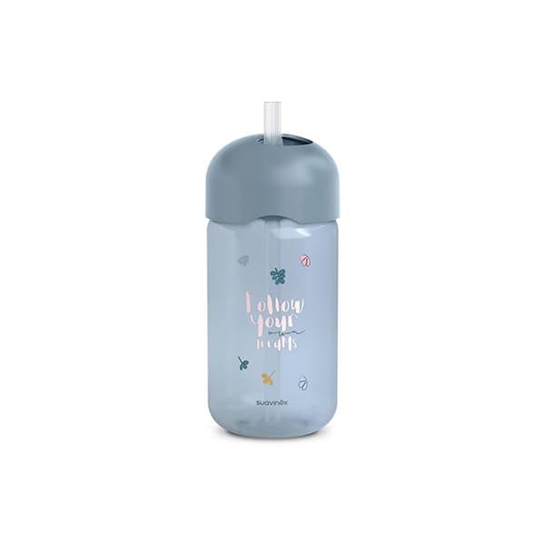 Suavinex Παγούρι με καλαμάκι Σιλικόνης 340ml +18μ BEAR Blue