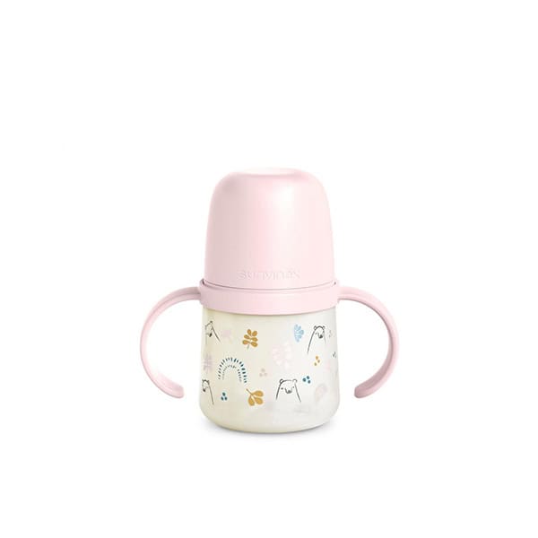 Suavinex Μπουκάλι Εκπαιδευτικό με λαβές 150ml +6μ BEAR Pink