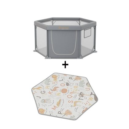 BebeStars Σετ Πολύγωνο Nestilo Grey + Χαλάκι Αφρώδες