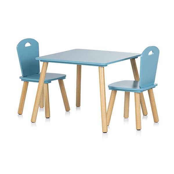Chipolino Ξύλινο Παιδικό Τραπέζι Σετ με 2 καρέκλες MDF Light Blue Natural