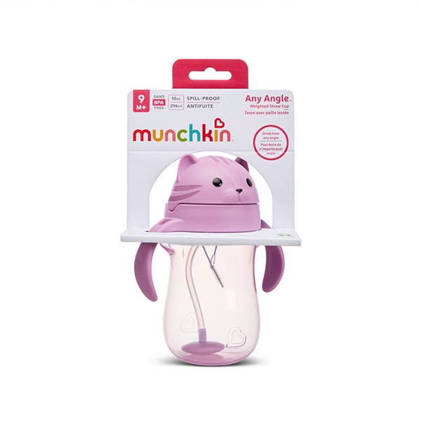 Munchkin Εκπαιδευτικό Παγουρι Με Καλαμάκι Και Βαρίδιο Tip & Sip Cat