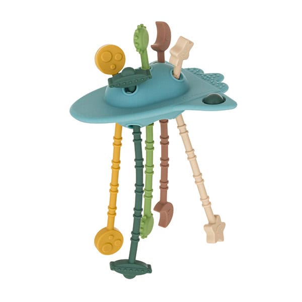 Petite&Mars Μασητικό Παιχνίδι Σιλικόνης Pull String Crazy Rocket Frosted Sky